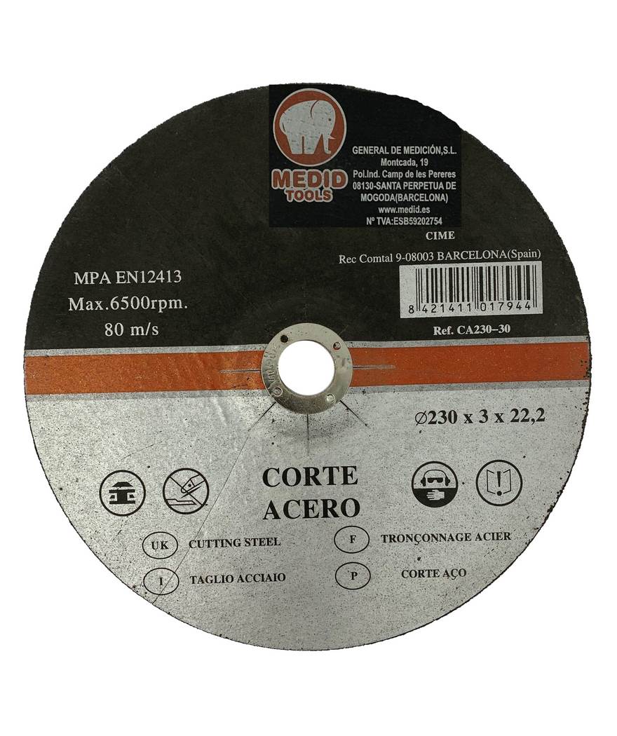 Discos de corte para acero - 230 mm