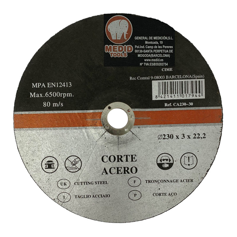 Discos de corte para acero - 230 mm